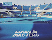 Free Tennis Court Logo Mockup PSD