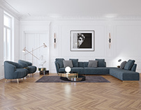 3D Realistic Neoclassic Luxury Interior Design 3D Scene