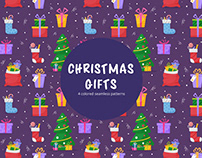Christmas Gifts Vector Free Seamless Pattern