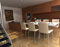 Kitchen Interior Design 3D rendering