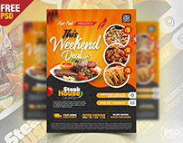 Food Menu and Restaurant Flyer PSD Template