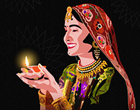 "Kutchi Koyal" Traditional Art Illustration