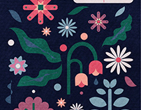 Floral illustration pattern design