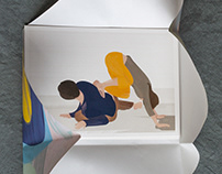 5 postcard drawings of contact improvisation