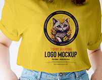 Free Girl T-Shirt Branding Logo Mockup