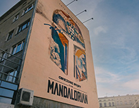 "The Mandalorian" poster and mural for Disney+