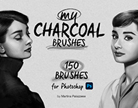 150 Charcoal brushes for Photoshop