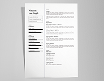 Vincent Van Gogh - FREE resume/CV template | AI