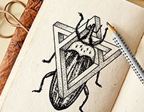 Geometric Tattoo - Beetle