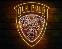 Ola Bola Logo Neon Design