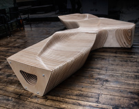 A series of Modular plywood benches