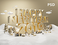 Happy New Year Gold 2019