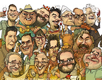 Live events caricatures, France/ Portugal/ Spain