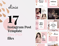Elinie – Beauty Instagram Post Template PSD