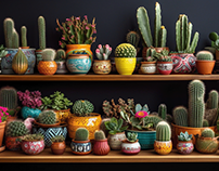 Cactus, plants in interior