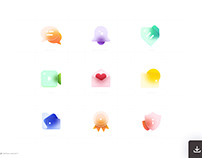 Frosted Glass Effect Icons Free Download XD | Sketch