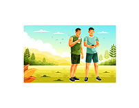 Young Man Healthy Lifestyle Illustration