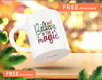 Free Christmas Coffee Mug Mockup PSD