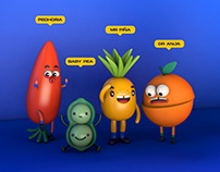 3D Veggies & Fruits Family