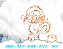 Chinese Dragon SVG Cut Files Tribal Design