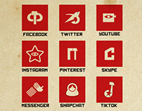The Social Media Logos In Soviet Style