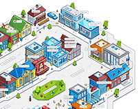 Isometric maps of playgrounds