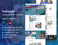 Nadando Website Adobe Xd, PSD Template