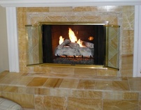 Onyx fireplace fit for a Queen.