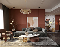 Contemporary Marsala Living room