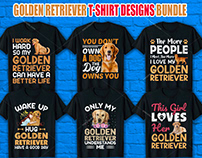 Golden Retriever T Shirt Design Bundle