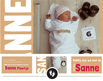 Geboortekaart Sanne