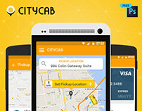 Download Free UI PSD for Uber like Taxi Mobile App