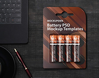 Free Battery PSD Mockup Templates