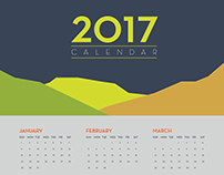 Free Flat Printable Wall Calendar 2017