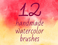 12 Handmade Watercolor Photoshop Brushes