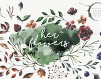 Her Flowers Watercolor Collection