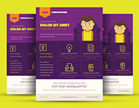 FREE Colorful Illustrated Corporate Flyer Template