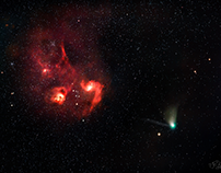Comet 2022 E3 ZTF and Flame Star Nebula