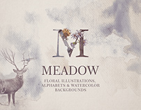 Meadow Floral Alphabets & Watercolor