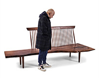 Walnut Spindle back bench