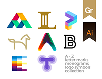 ALPHABET: A-Z letter marks, logo symbols collection