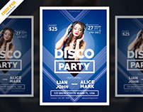 Disco Party Flyer Free PSD Template