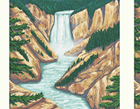 Digital Oil Painting of Yellowstone National Park