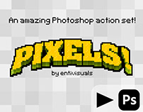 Pixels! An amazing Photoshop action pack!