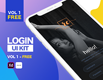 Login UI Kit - Vol 1 Free Download, XD