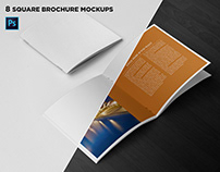 Photorealistic Square Brochure Mockups