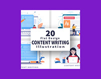 20 Content Writing or Journalist Vector Illustrations