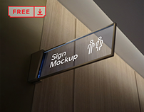 Free Ractangle Sign PSD Mockup