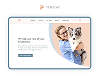 Landing page for the veterinary clinic