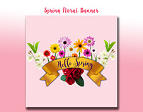 Hello Spring Floral Cartoon Design